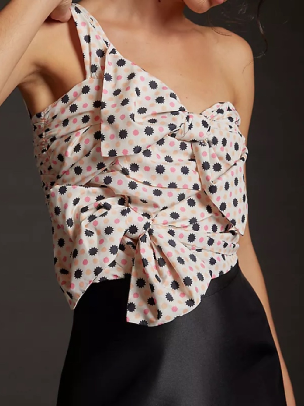 Maeve by Anthropologie One-Shoulder Starburst Crop Top - Size 4